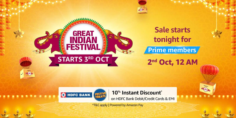 Amazon Great Indian Festival Starts From 3 October 2021